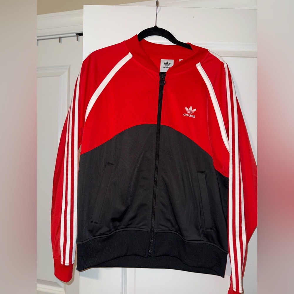 Adidas Men's Red and Black Track Jacket